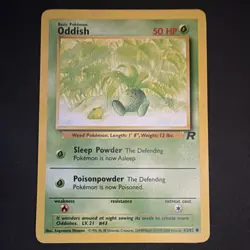 Oddish Pokemon Card 63/82 Team Rocket 50 HP Regular Unlimited Common 2000 - Image 1