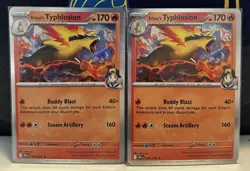 (Set Of 2) Pokemon Destined Rivals TCG Holo Card - Ethan's Typhlosion (034/182) - Image 1