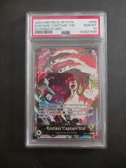 One Piece Card Game TCG Eustass"Captain"Kid OP10-099 Alt Art Leader PSA 10 - Image 1