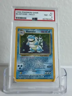 PSA 8 Blastoise Holo Base Set 002/102 – NM Mint – Rare Collectible Pokemon Card - Image 1