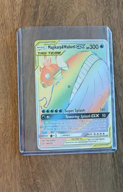 Pokemon SM Magikarp & Wailord GX Hyper Secret Rare Card 183/181 Holo - Image 1
