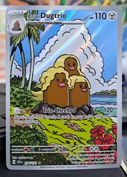 Alolan Dugtrio 208/191 AR Sv08 Surging Sparks Holo foil NM Pokemon Card English - Image 1