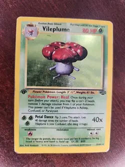 Vileplume 1st Edition Jungle Holo Pokemon Card WOTC - Image 1