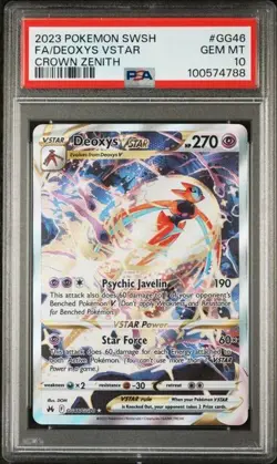 2023 POKEMON SWORD & SHIELD CROWN ZENITH #GG46 FULL ART/DEOXYS VSTAR PSA 10 - Image 1