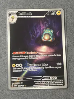 Pokemon Bellibolt 201/197 Holo Rare SV03: Obsidian Flames Lightning Card - Image 1