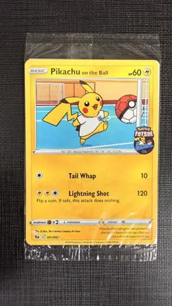 Pokemon Pikachu TCG Promo Card On the Ball, Futsal UK, 001/005, New Sealed - Image 1