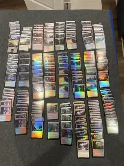 Magic the Gathering Foundations 200+card Land Lot Over 100 Foils! - Image 1
