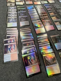 Magic the Gathering Foundations 200+card Land Lot Over 100 Foils! - Image 2