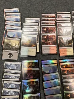 Magic the Gathering Foundations 200+card Land Lot Over 100 Foils! - Image 4