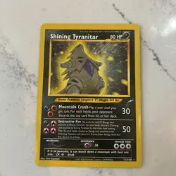 Pokemon TCG Shining Tyranitar Neo Destiny Holo Card 113/105 (Authentic Altered) - Image 1