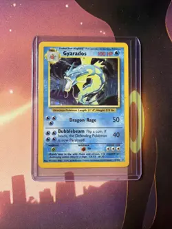 Gyarados 6/102 HOLO Rare Base Set Unlimited 1999 WOTC Vintage Pokemon Card - Image 1