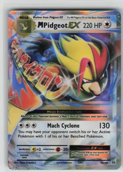 LP M Pidgeot EX 65/108 Holo Rare EX Evolutions Pokemon 2016 - Image 1