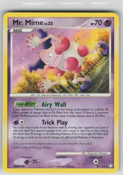 LP Mr. Mime 30/123 Rare Mysterious Treasures Pokemon 2007 - Image 1