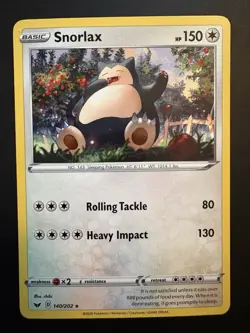 Snorlax Rare SWSH01: Sword & Shield Base Set 140/202 VLP Pokemon TCG - Image 1