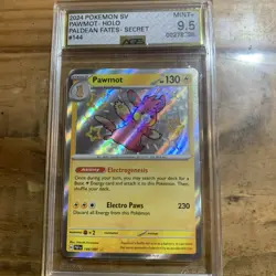 Pawmot 144/091 Sv: Paldean Fates Baby Shiny Pokemon TCG Holo AGS 9.5 MINT + - Image 1