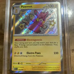 Pawmot 144/091 Sv: Paldean Fates Baby Shiny Pokemon TCG Holo AGS 9.5 MINT + - Image 2