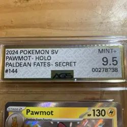 Pawmot 144/091 Sv: Paldean Fates Baby Shiny Pokemon TCG Holo AGS 9.5 MINT + - Image 3