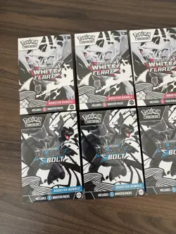 X8 Pokemon TCG Black Bolt and White Flare Booster Bundles Sealed Pair In Hand 📦 - Image 3