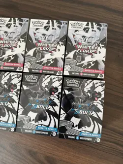 X8 Pokemon TCG Black Bolt and White Flare Booster Bundles Sealed Pair In Hand 📦 - Image 4