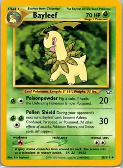 Pokemon TCG Bayleef 28/111 Neo Genesis NM - Image 1