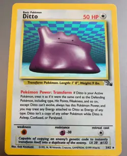 Ditto 3/62 Pokemon card holo shiny fossil - Image 3
