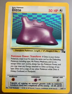 Ditto 3/62 Pokemon card holo shiny fossil - Image 4