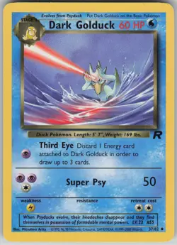 LP Dark Golduck 37/82 Uncommon Team Rocket Pokemon Unlimited 2000 - Image 1