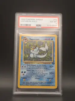 1999 POKEMON JUNGLE #12 VAPOREON-HOLO PSA 6 - Image 1