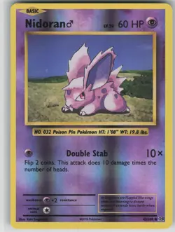 NM Nidoran M 43/108 Reverse Holo Common Evolutions Pokemon 2016 - Image 1