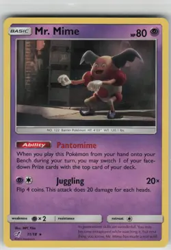 LP Mr. Mime 11/18 Holo Rare Detective Pikachu Pokemon 2019 - Image 1