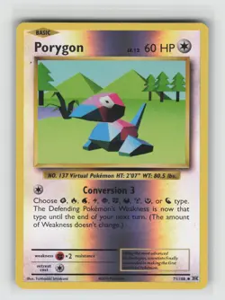 LP Porygon 71/108 Reverse Holo Uncommon Evolutions Pokemon 2016 - Image 1