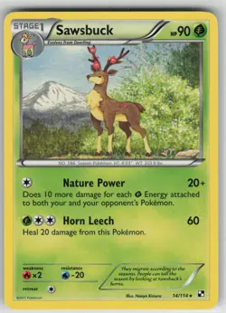 MP Sawsbuck 14/114 Rare Black & White Pokemon 2011 - Image 1