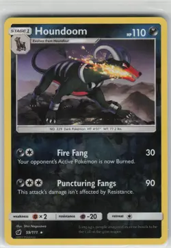 LP Houndoom 59/111 Reverse Holo Rare Crimson Invasion Pokemon 2017 - Image 1