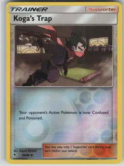 LP Koga's Trap 59/68 Reverse Holo Uncommon Hidden Fates Pokemon 2019 - Image 1
