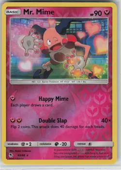 LP Mr. Mime 43/68 Reverse Holo Rare Hidden Fates Pokemon 2019 - Image 1