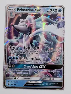 Primarina GX 42/149 Ultra Rare Sun & Moon Base Pokemon Card TCG - Image 2