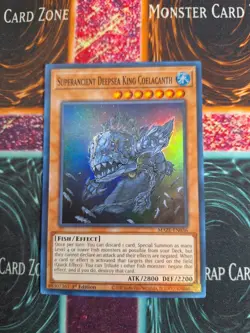 Yu-Gi-Oh! TCG Superancient Deepsea King Coelacanth MAZE-EN036 Super 1st Ed NM - Image 1
