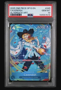 One Piece English Cavendish OP10-045 Alt Art Rare PSA 10 Gem Mint - Image 1