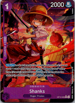 Shanks (065) (Alternate Art) OP13-065 English R Carrying On His Will One Piece - Image 1