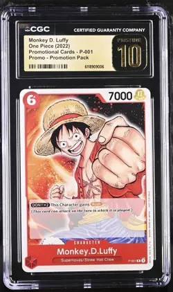 CGC Pristine 10 Monkey.D.Luffy (Promotion 2022) P-001 One Piece Pre-errata - Image 1