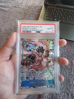2025 ONE PIECE OP11-118 MONKEY D LUFFY MANGA ALT ART English PSA 10 GEM MINT - Image 1