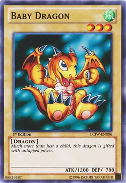 Yugioh! LP Baby Dragon - LCJW-EN006 - Super Rare - 1st Edition Lightly Played, E - Image 1