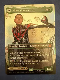Miles Morales foil (0234) (Borderless) 234 M Marvel's Spider-Man NM - Image 1