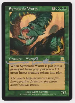 Silver Signed Symbiotic Wurm HP Onslaught Artist Matt Cavotta 2002 MTG Magic EDH - Image 1