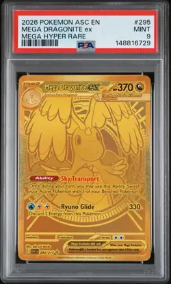 2026 POKEMON ASCENDED HEROES #295 MEGA DRAGONITE EX MEGA HYPER RARE PSA 9 - Image 1