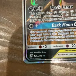 2019 Pokemon Sun & Moon Umbreon and Darkrai GX Unified Minds Tag Team 125/236 - Image 4