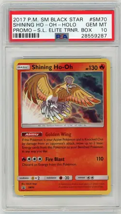 2017 Pokemon SM Black Star Promo Shining Ho-Oh Holo Promo PSA 10 #SM70 - Image 1