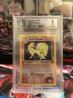 Brock's Ninetales 2000 Holo Pokemon 1st Edition Graded Beckett 9 Mint 3/132 WOTC - Image 1