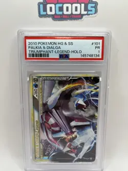2010 POKEMON TRIUMPHANT PALKIA & DIALGA LEGEND TOP #101 PSA 1 - Image 1