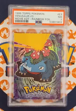 1999 Pokemon Topps Movie Edition Venusaur #E3 Rainbow Foil - PSA 7 NM - Image 1